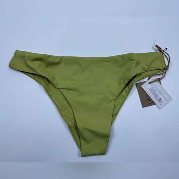 NWT Free People x Toast Signature Low Rise Hipster Bikini Bottom Leek Green XS - Picture 2 of 7